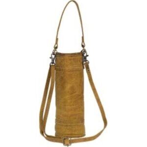 NWOT Myra Bag Viola Brown Leather Distressed Wine Bottle Carrier Bag S-2274